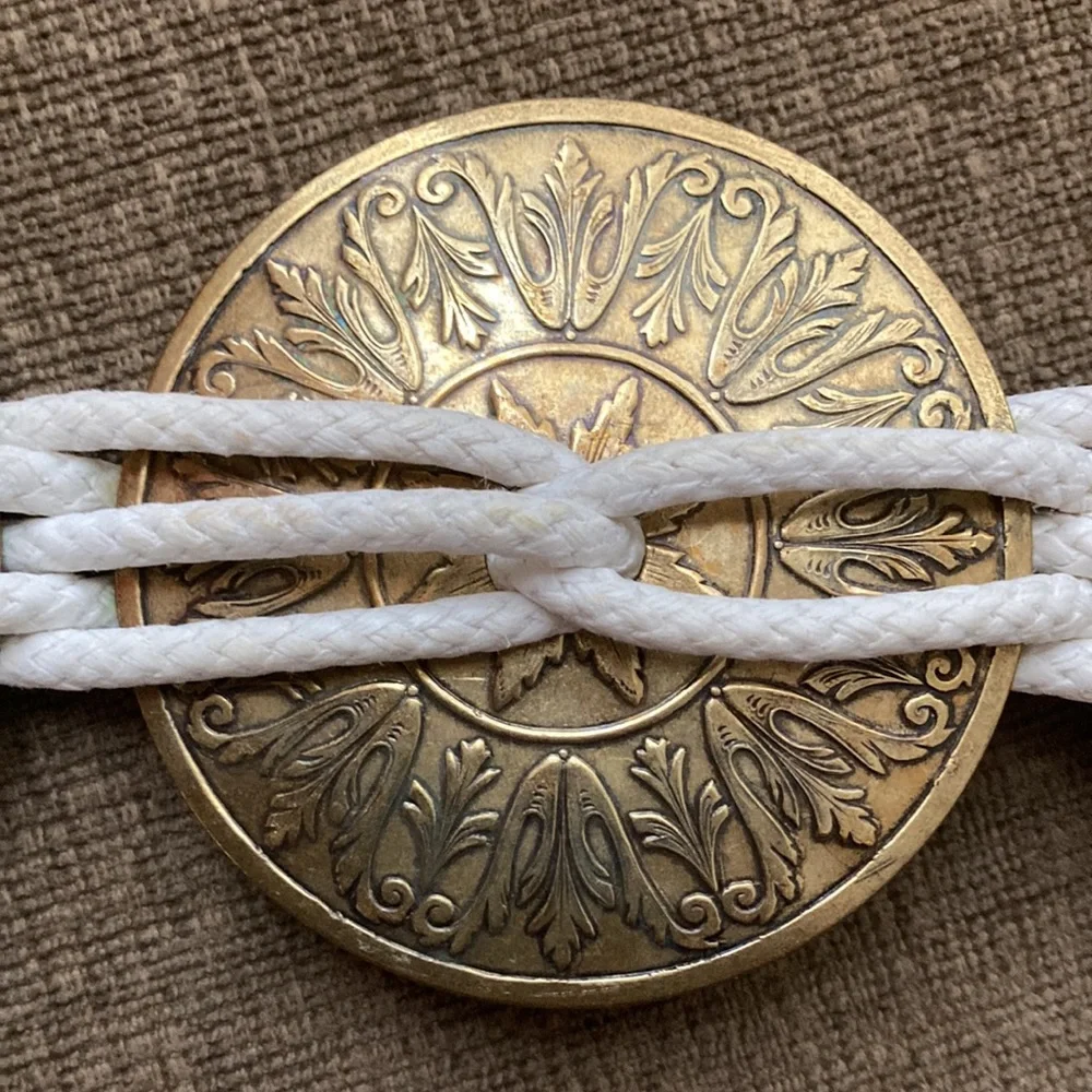 Antique Brass Tone Medallion Rope Belt